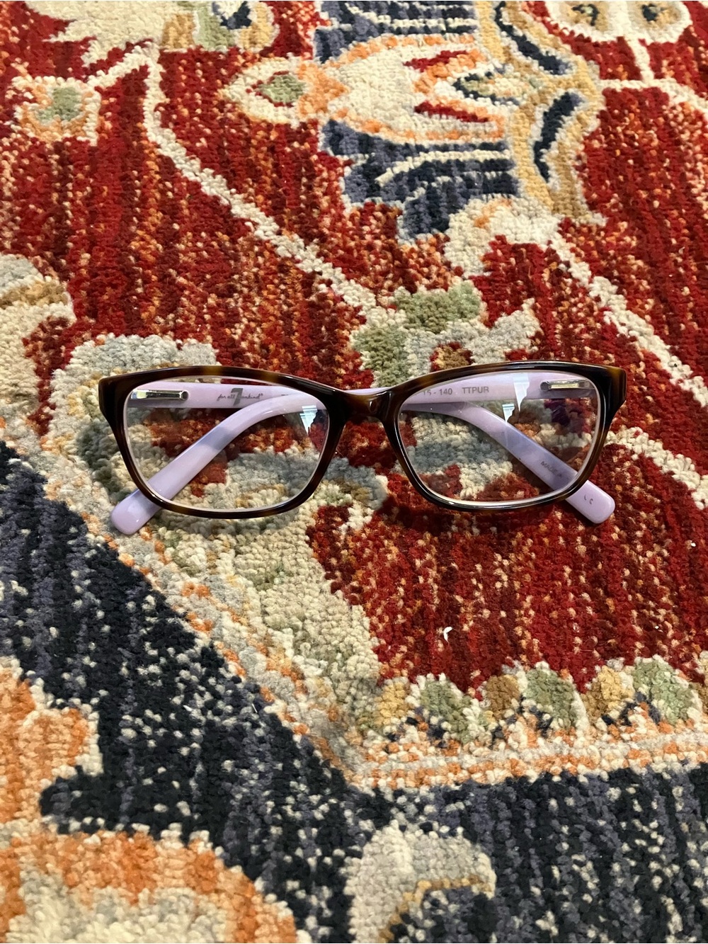 7 For All Mankind Eyeglasses Prescription Tortoise & Purple Frames 52-16
